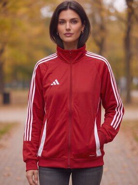 Adidas Womens Tiro 24 Soccer Track Top Jacket 1X Team Power Red Plus Size JE1819